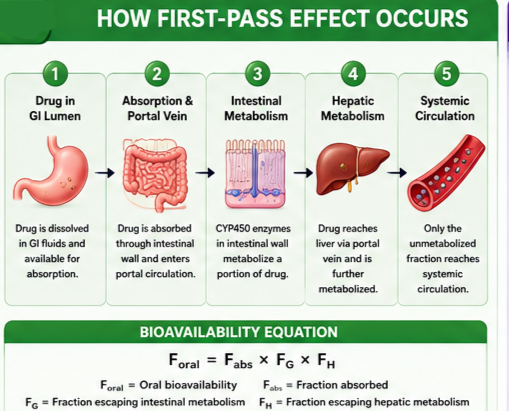 How the First‑Pass Effect Occurs