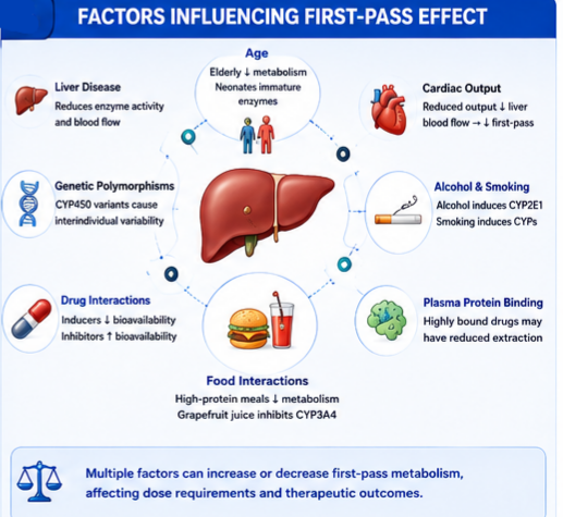 Factors Influencing the First‑Pass Effect