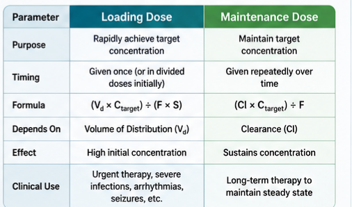 Loading Dose vs Maintenance Dose