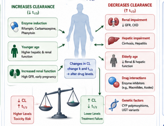 Factors That Alter First-Order Elimination in Clinical Practice