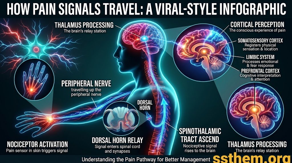 What Is Pain and how pain signal travelling to Brain
