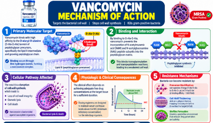 Vancomycin for MRSA, Vancomycin antibiotic, Vancomycin uses, Vancomycin dosing, Vancomycin side effects, Vancomycin mechanism of action